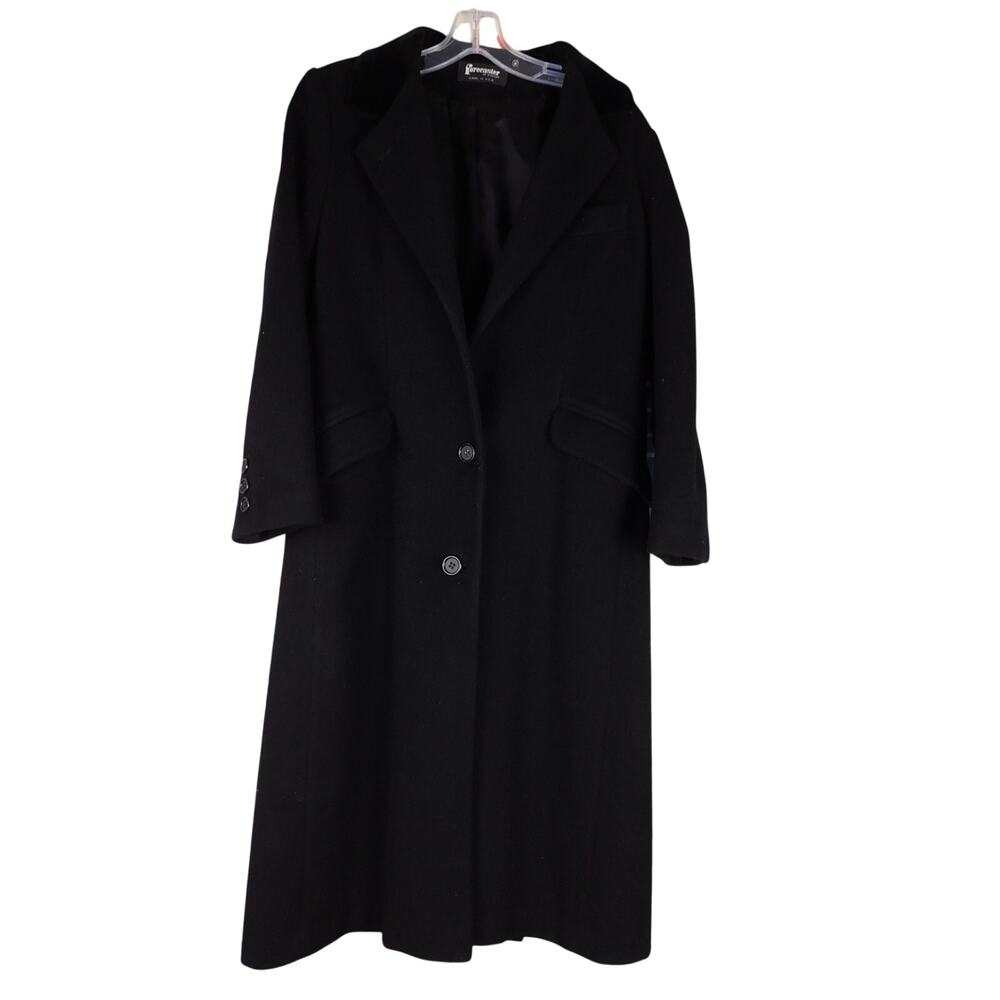 Vintage Forecaster of Boston Black Wool Long Overcoat USA Womens 6 Coat
